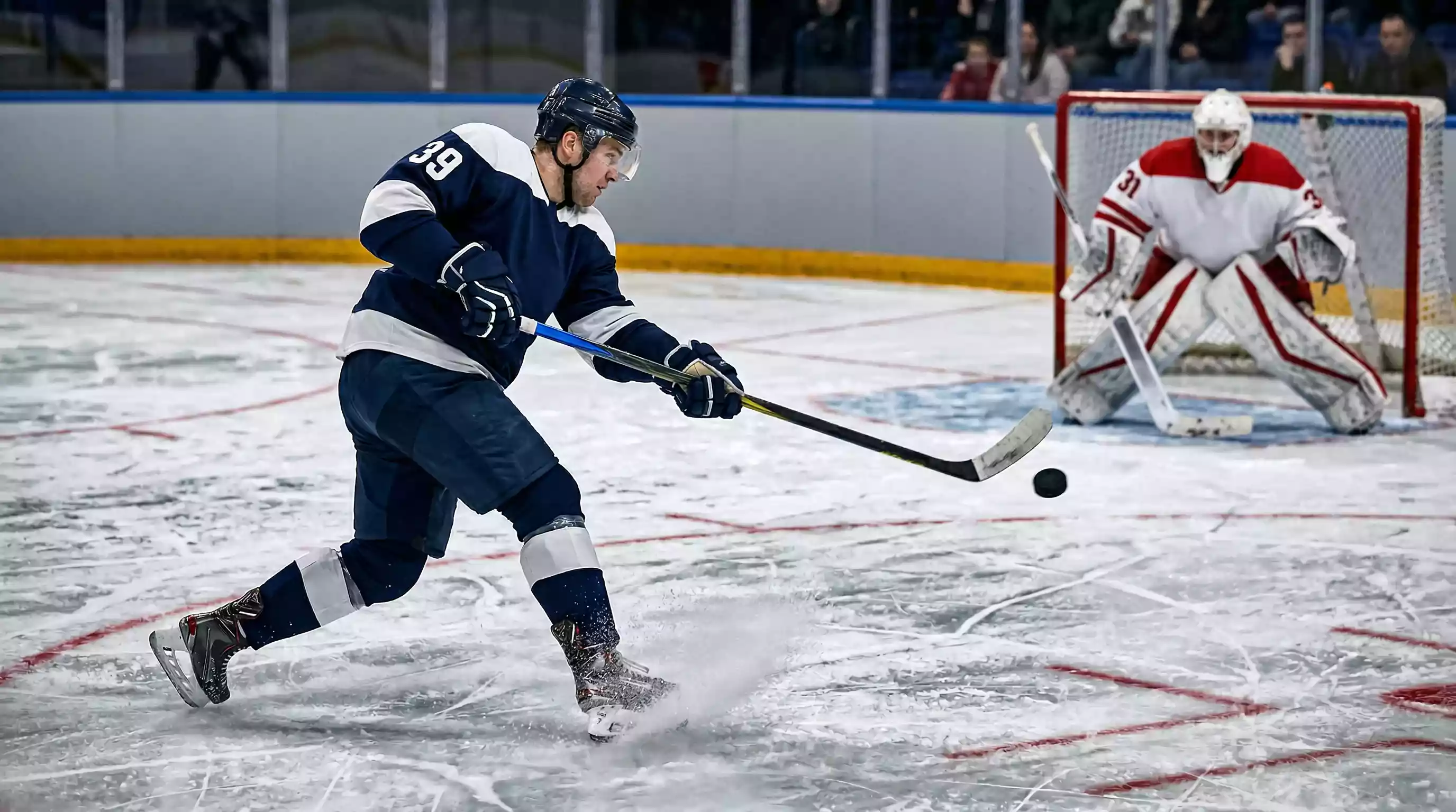 Eishockey Live-Wetten – Spielszene mit Torschuss